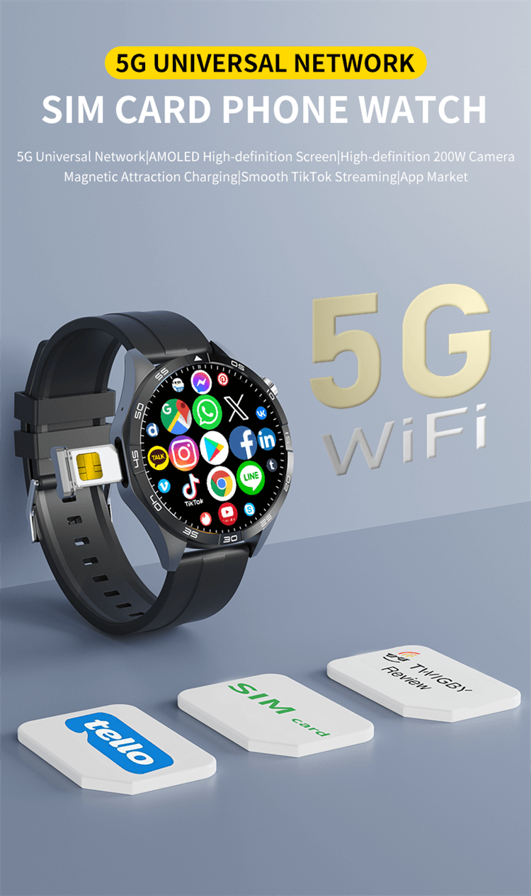 VG52 PRO Smartwatch 4G/5G Sim Card High Definition Remote Photography Long Endurance Time-Shenzhen Shengye Technology Co.,Ltd